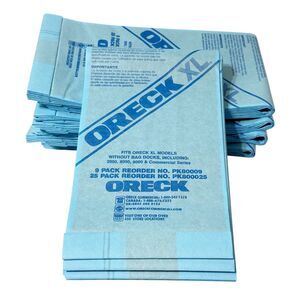 Bag of 25 Oreck PK800025 Upright Disposable Vacuum Cleaner Blue Bags X-Large